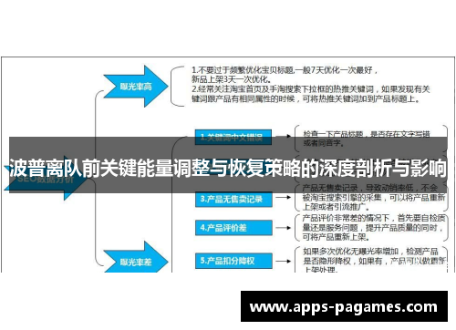 波普离队前关键能量调整与恢复策略的深度剖析与影响